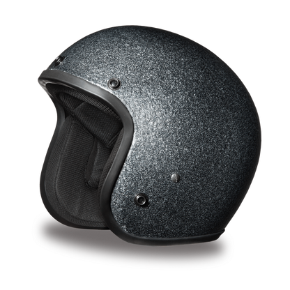 Daytona D.O.T. Cruiser Gun Metal Flake Motorcycle Open Face Helmet, Dark Gray - American Legend Rider
