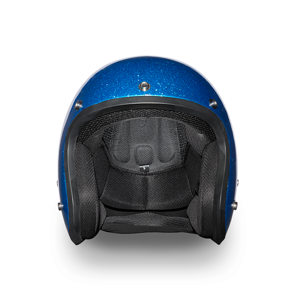 Daytona D.O.T. Cruiser Blue Metal Flake Motorcycle Open Face Helmet - American Legend Rider