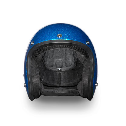 Daytona D.O.T. Cruiser Blue Metal Flake Motorcycle Open Face Helmet - American Legend Rider