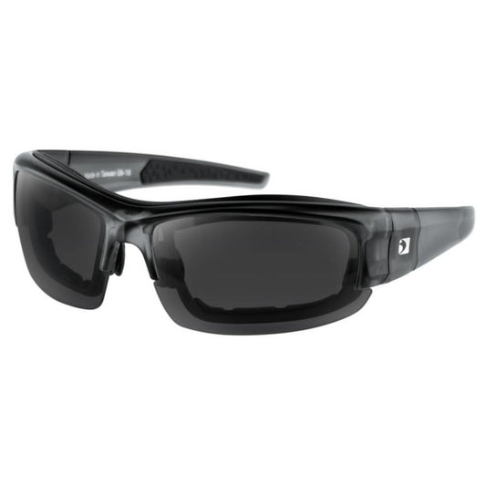 Bobster Rally Convertible Sunglasses, Matte Transparent Black Frame, 3 Lenses - Anti-fog Smoke, Yellow, Clear - American Legend Rider