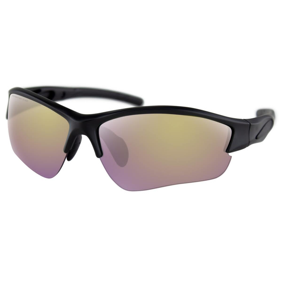 Bobster Rapid Sunglasses, Matte Black Frame, Purple HD Yellow Revo Mirror Lenses - American Legend Rider