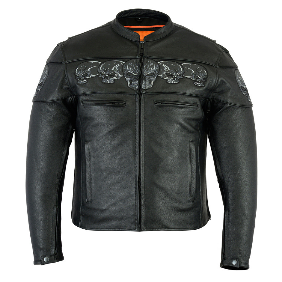 Daniel Smart Men's Scooter Jacket w/ Reflective Skulls