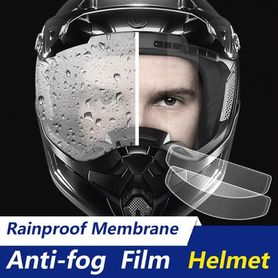 A Universal Motorcycle Helmet Anti-fog Film with rainproof membrane.