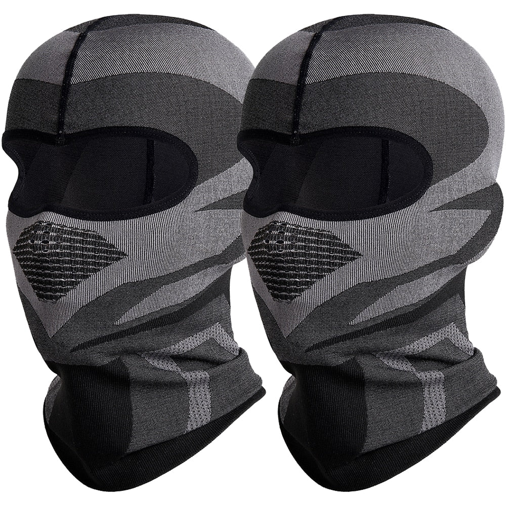 A pair of windproof and Breathable Motorcycle Full Face Covers for motorcycle riders on a white background.