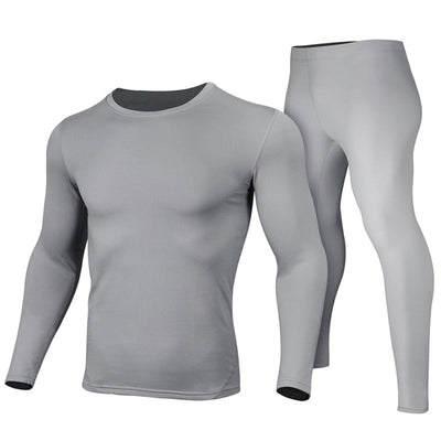 A Men's Fleece Lined Thermal Underwear - Gray with fleece lining and leggings.