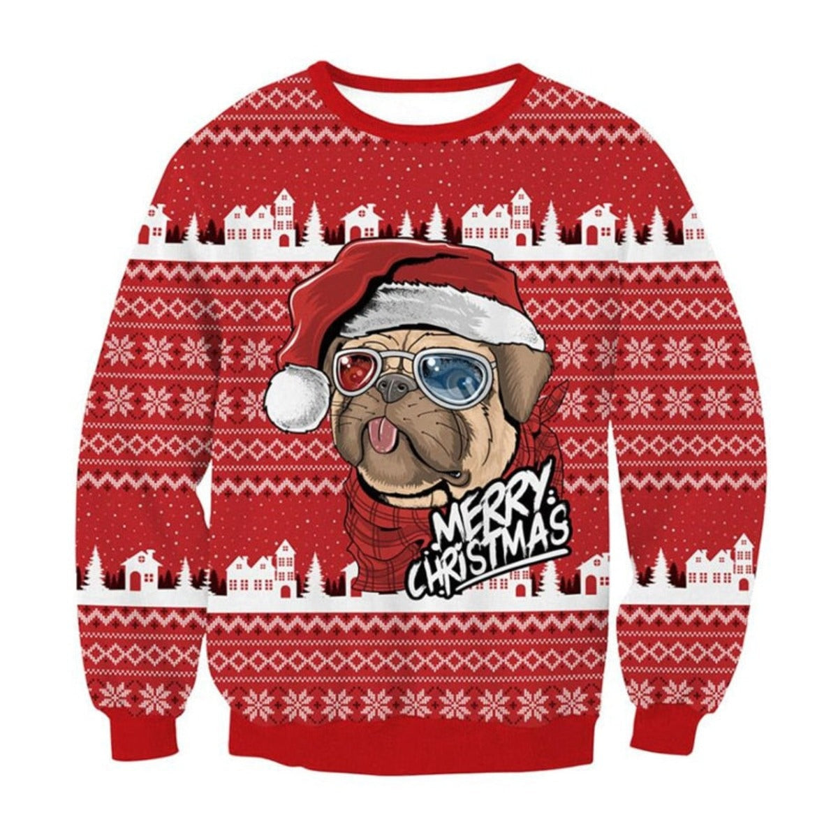 Bulldog Holiday Ugly Christmas Sweater