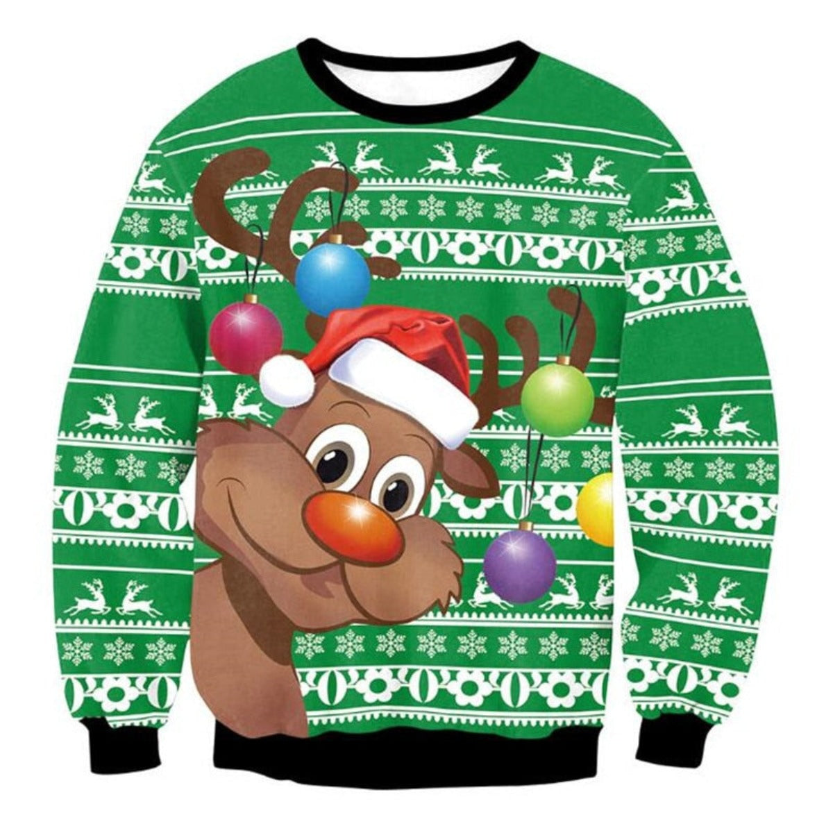 Festive Reindeer Ugly Christmas Sweater