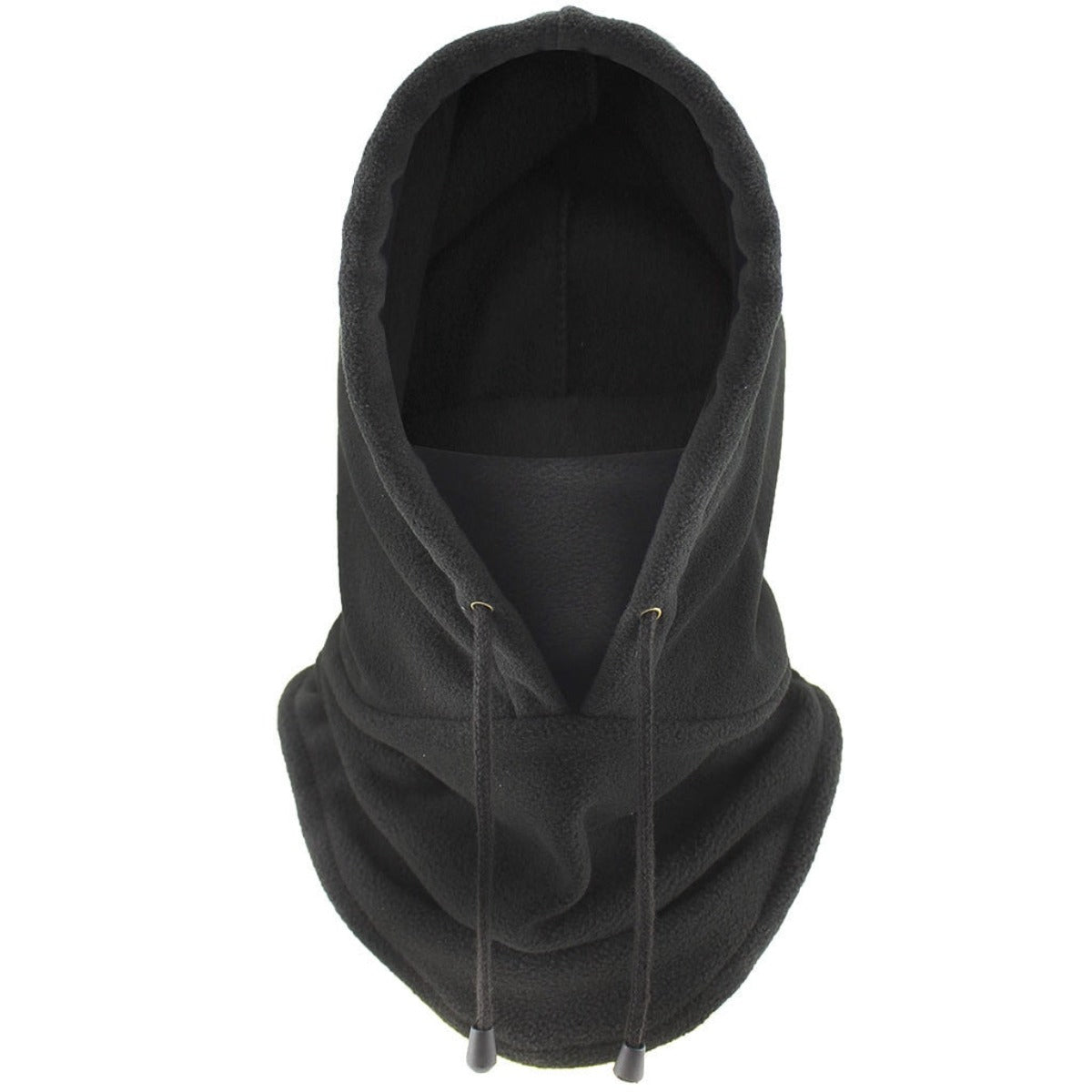 Thermal Fleece Hoodie Face Cover - Black
