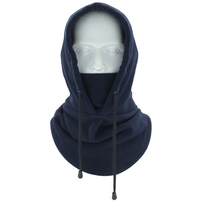 Thermal Fleece Hoodie Face Cover - Navy Blue