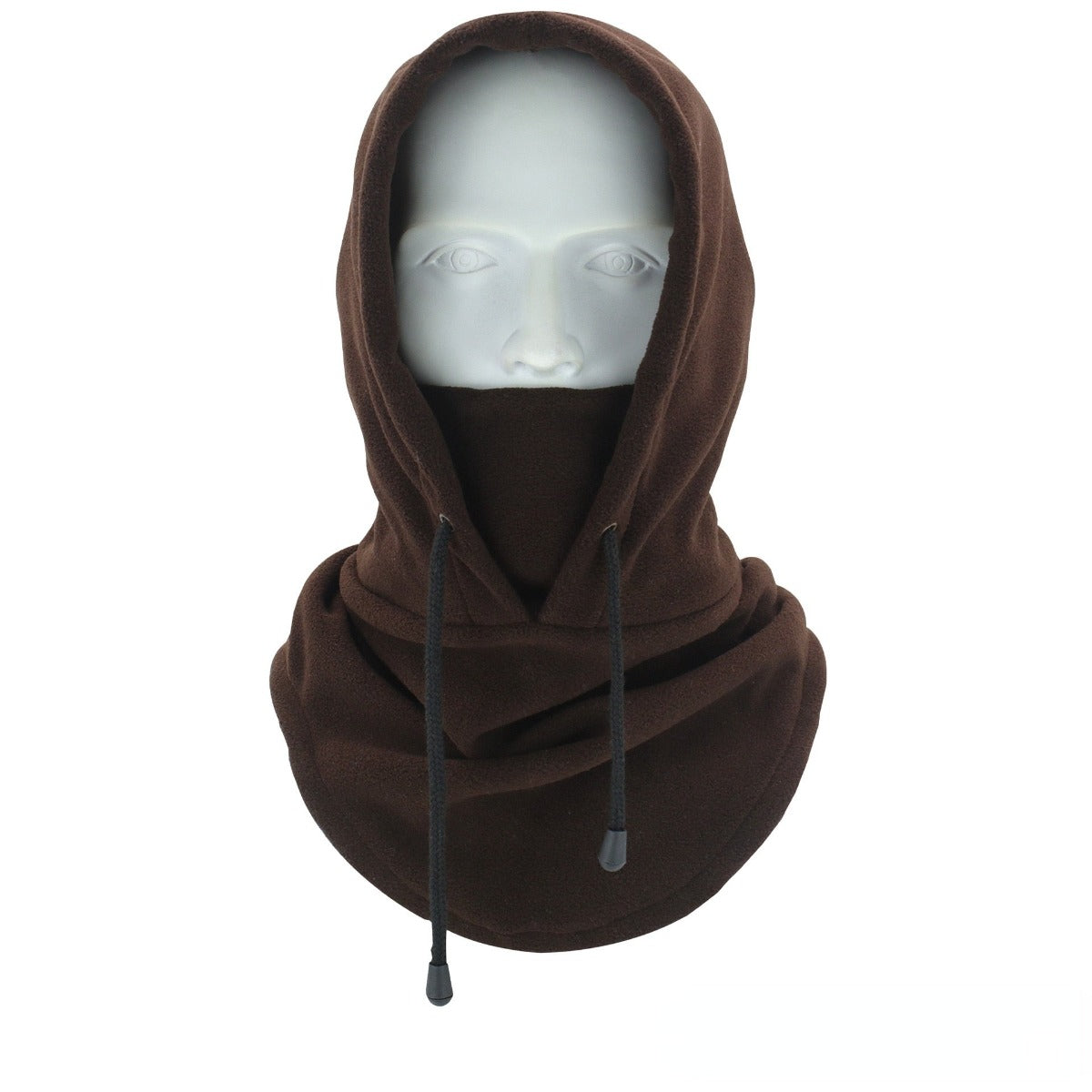 Thermal Fleece Hoodie Face Cover - Coffee
