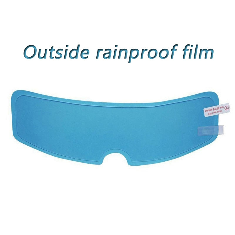 A blue eye mask with a Universal Motorcycle Helmet Anti-fog Film.