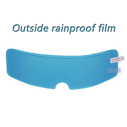 A blue eye mask with a Universal Motorcycle Helmet Anti-fog Film.
