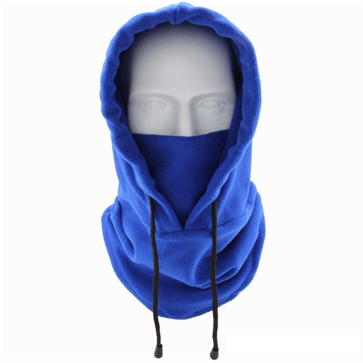 Thermal Fleece Hoodie Face Cover - Blue