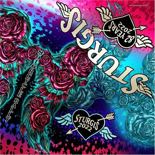 Hot Leathers Sturgis 2022 Rose Wings Bandana - American Legend Rider