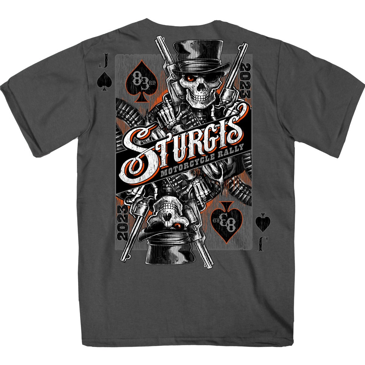 Hot Leathers 2023 Sturgis Gambler Short Sleeve T-Shirt, Charcoal