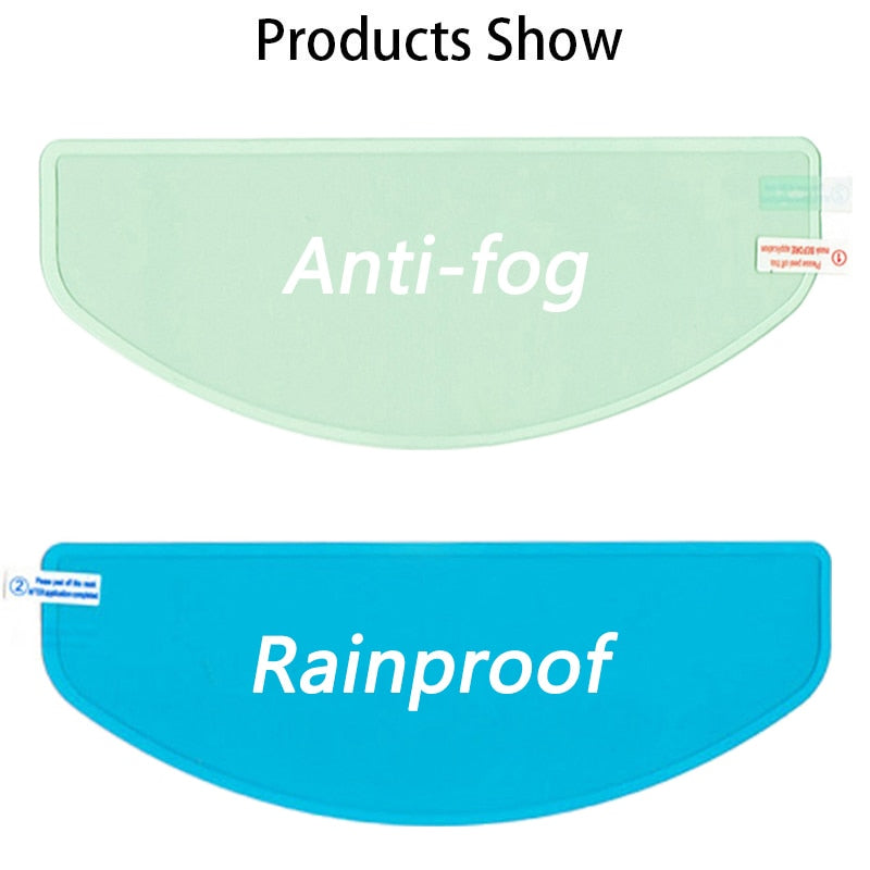 A Universal Motorcycle Helmet Anti-fog Film specifically designed for motorcycle helmet use, featuring the words 'products show'.