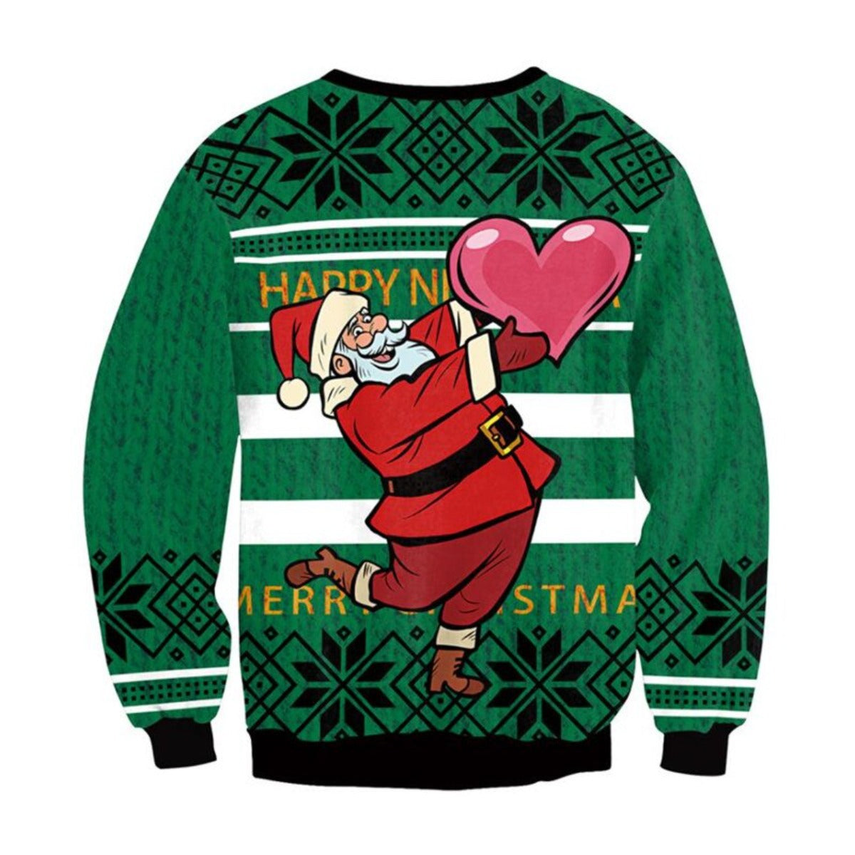 Santa Claus w/ Big Heart Ugly Christmas Sweater