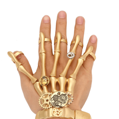 Gold Skeleton Hand Bracelet - American Legend Rider