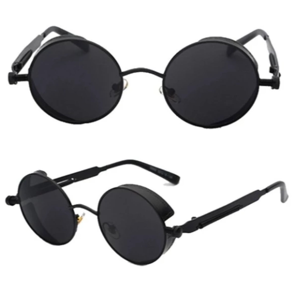 A pair of Rebel Steampunk Sunglasses plus Free 1% Er Ring Bundle that exude a rebellious and biker vibe while offering protection with their black lenses.
