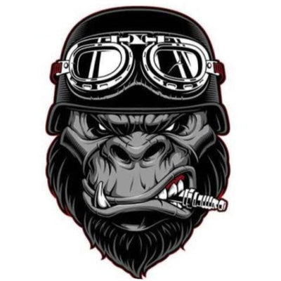 Gorilla Biker Motorcycle Helmet Sticker - American Legend Rider