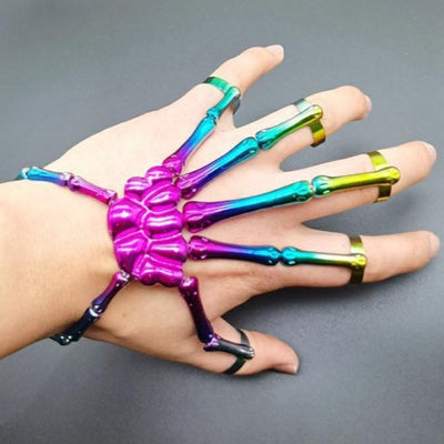 Rainbow Skeleton Hand Bracelet