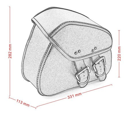 A drawing of a Motorcycle Saddle Bag Pouch.