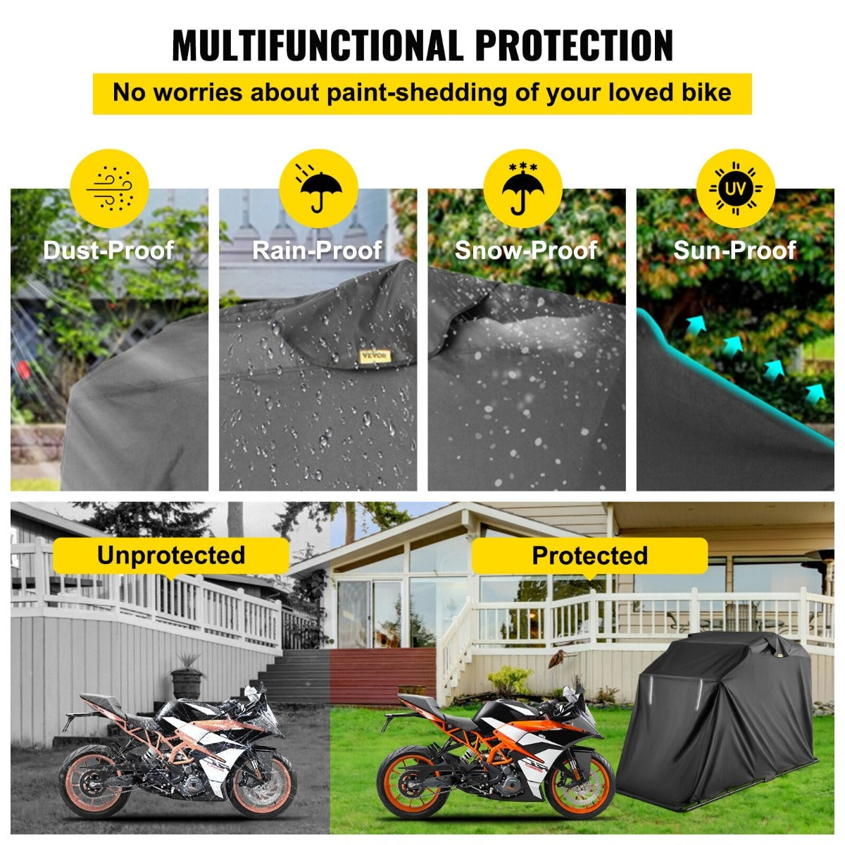 Waterproof Motorcycle Cover Protective Shelter