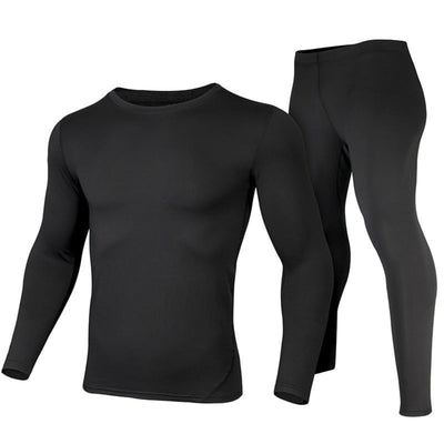 Men's Fleece Lined Thermal Underwear - Black