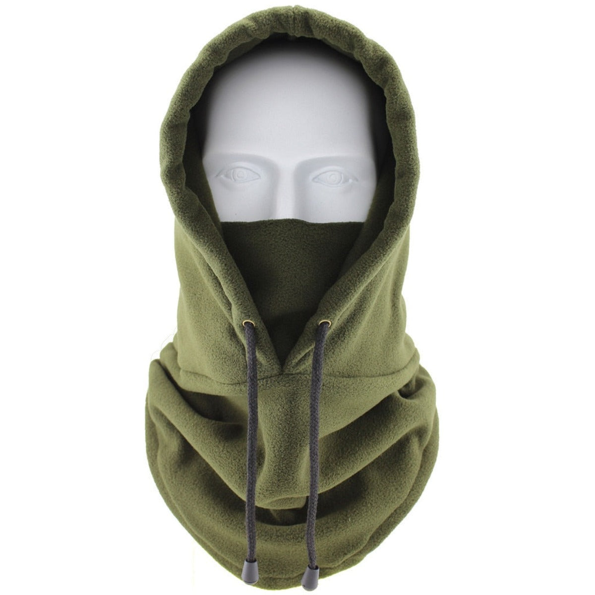 Thermal Fleece Hoodie Face Cover - Army Green