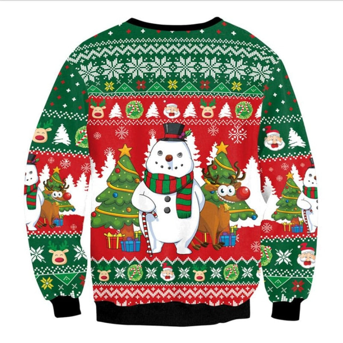 Snowman And Reindeer Ugly Christmas Sweater