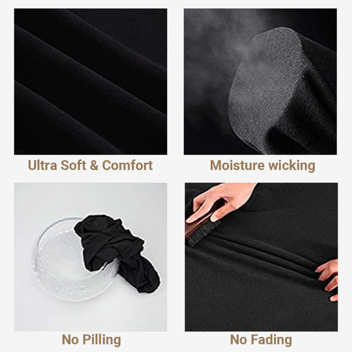 Men's Fleece Lined Thermal Underwear - Black