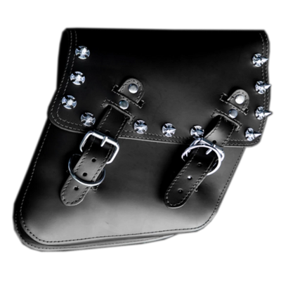 La Rosa Iron Cross Spikes Saddle Bag - American Legend Rider