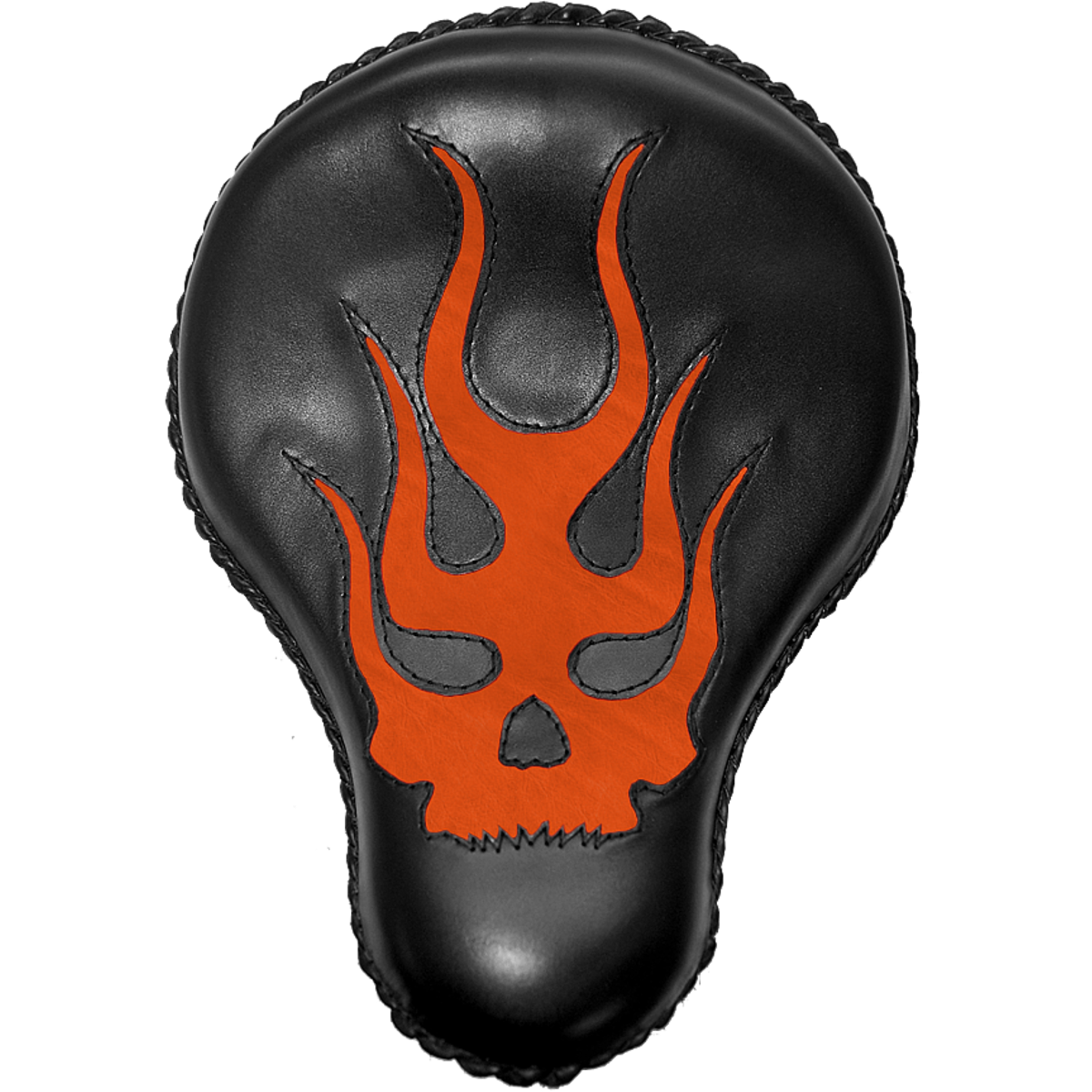 La Rosa 16" Solo Seat Inlay Flaming Skull