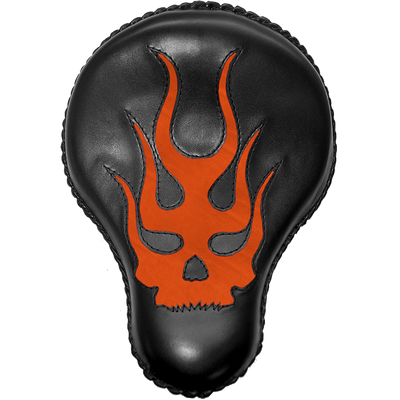 La Rosa 16" Solo Seat Inlay Flaming Skull