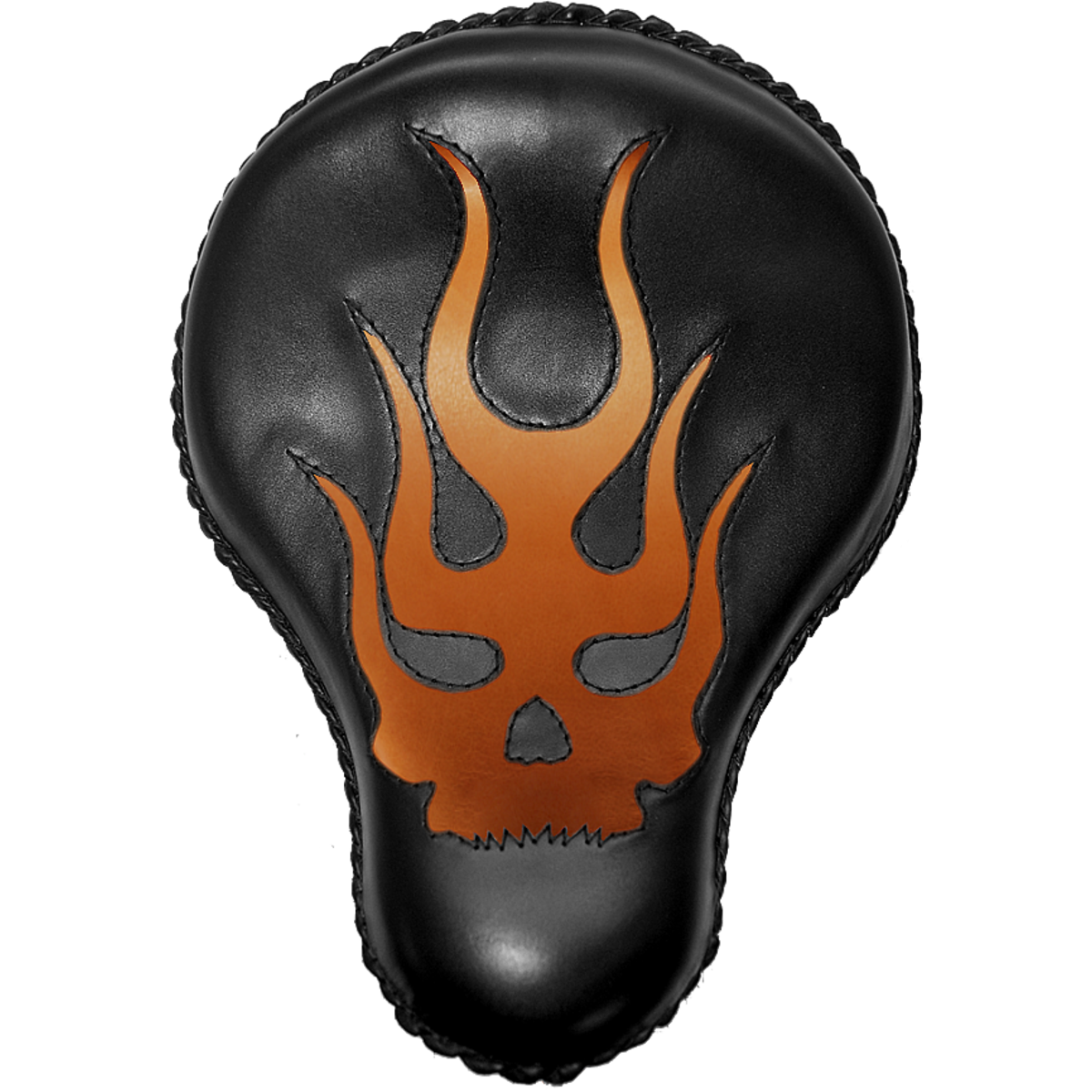 La Rosa 16" Solo Seat Inlay Flaming Skull