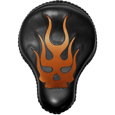 La Rosa 16" Solo Seat Inlay Flaming Skull