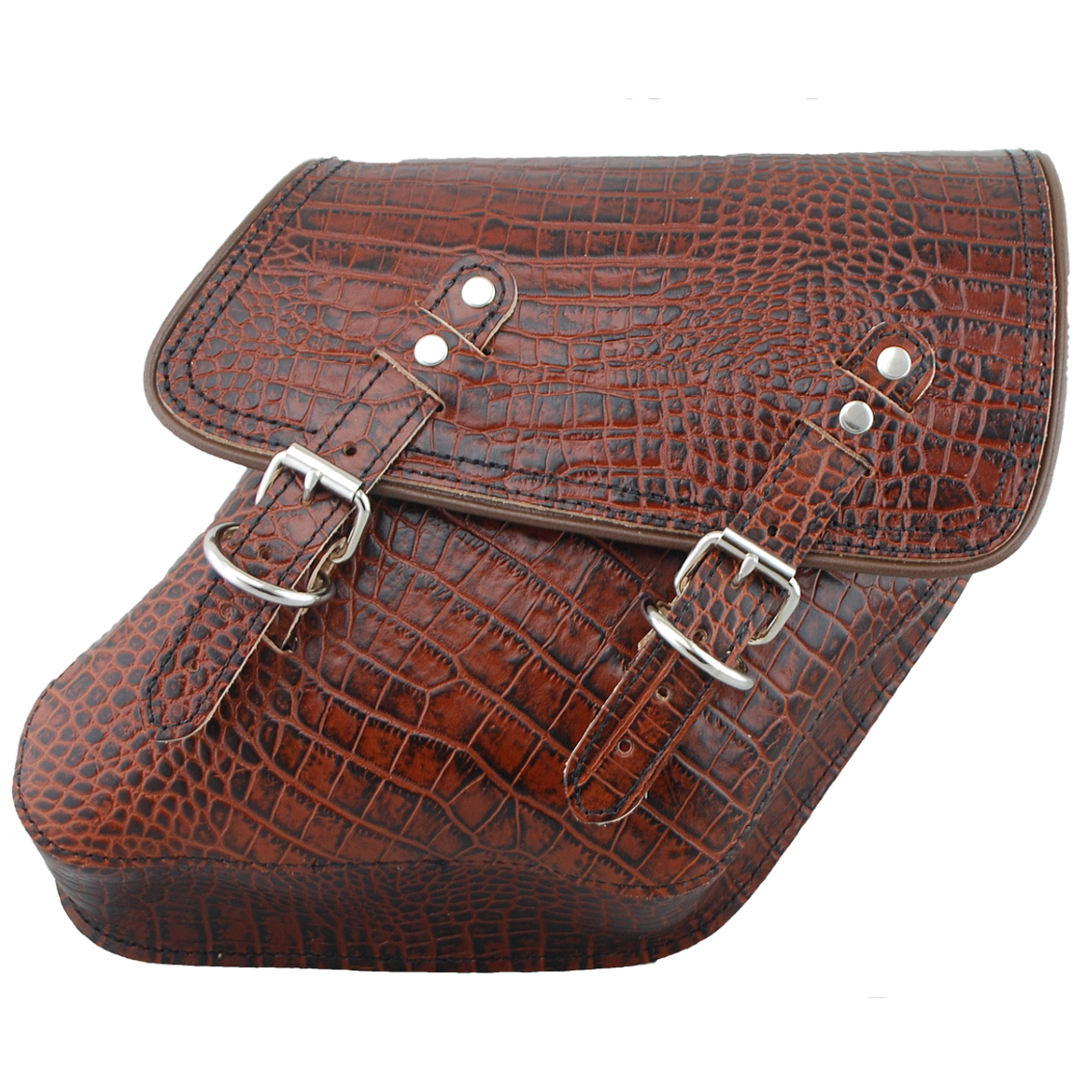 La Rosa Embossed Leather Saddle Bag - American Legend Rider