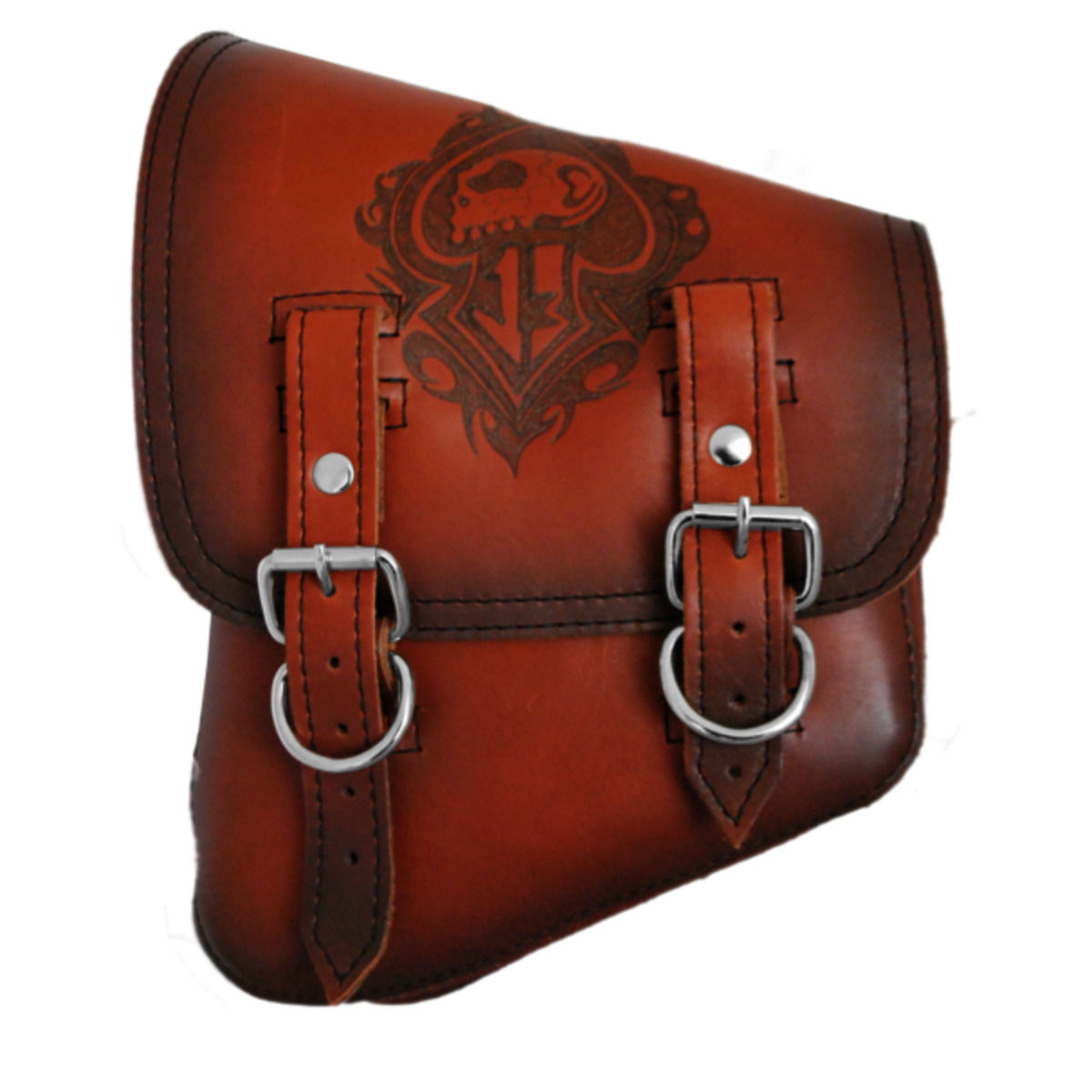 La Rosa Lucky Skull Designed All Softail Models Swing Arm Bag (Left Side) - American Legend Rider