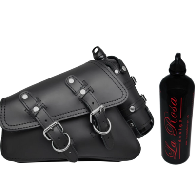 La Rosa Harley-Davidson sportster swingarm bag with Spare Fuel Bottle - American Legend Rider