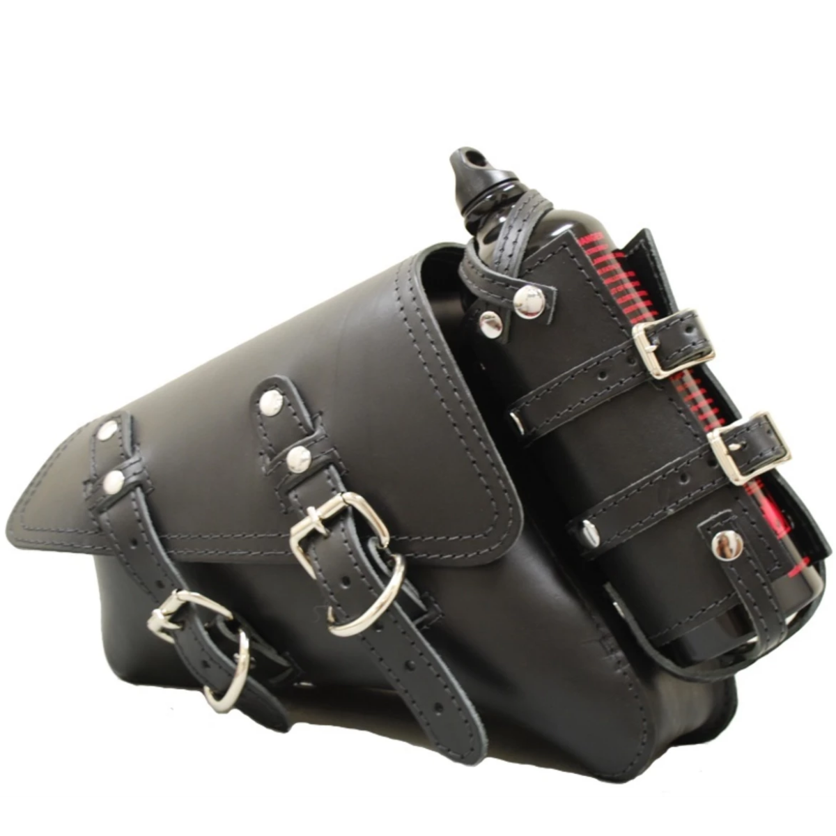 La Rosa Harley-Davidson sportster swingarm bag with Spare Fuel Bottle - American Legend Rider