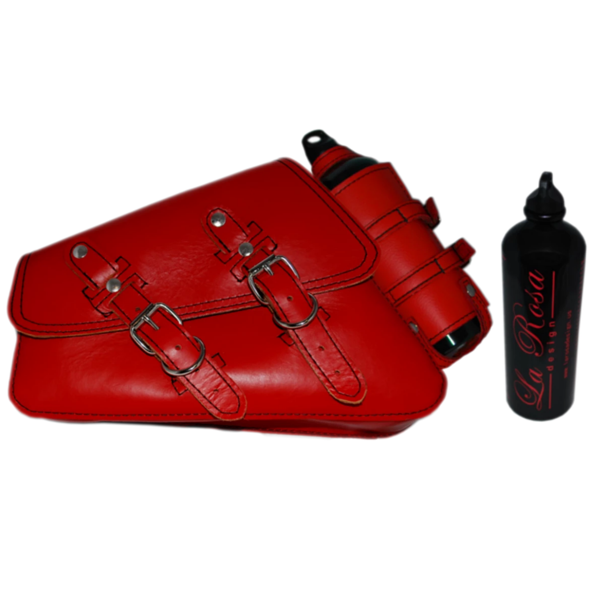 La Rosa Harley-Davidson sportster swingarm bag with Spare Fuel Bottle - American Legend Rider