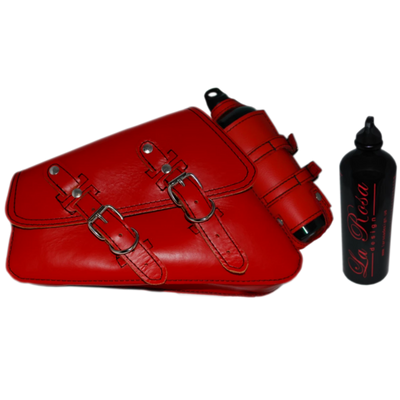 La Rosa Harley-Davidson sportster swingarm bag with Spare Fuel Bottle - American Legend Rider