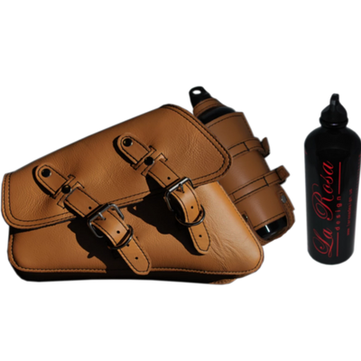 La Rosa Harley-Davidson sportster swingarm bag with Spare Fuel Bottle - American Legend Rider