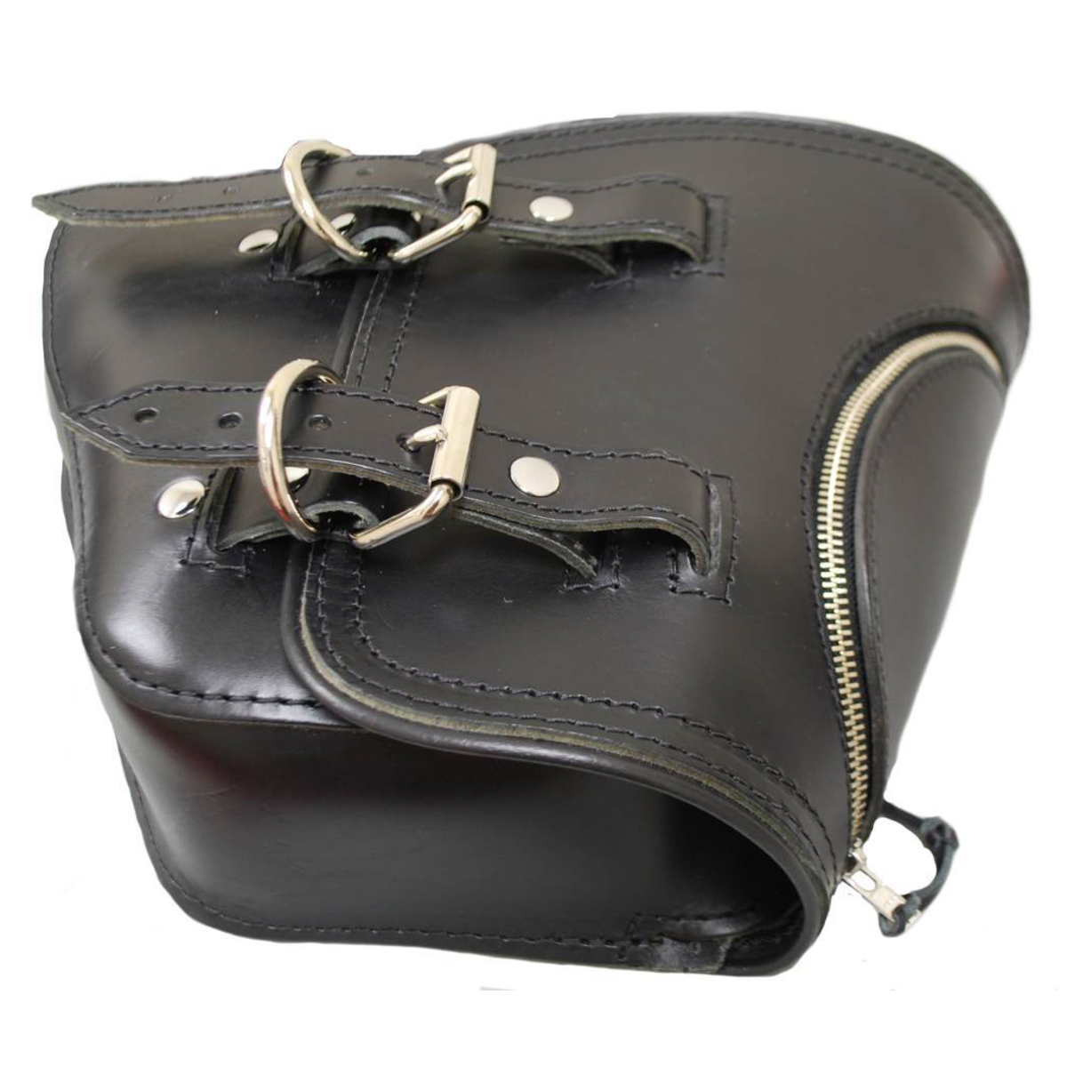 La Rosa Softail Swing Arm Leather Bag with Zipper - American Legend Rider