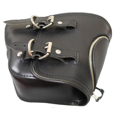 La Rosa Softail Swing Arm Leather Bag with Zipper - American Legend Rider