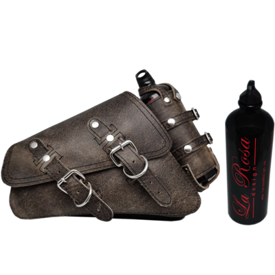 La Rosa Harley-Davidson sportster swingarm bag with Spare Fuel Bottle - American Legend Rider