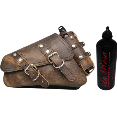 La Rosa Harley-Davidson sportster swingarm bag with Spare Fuel Bottle - American Legend Rider