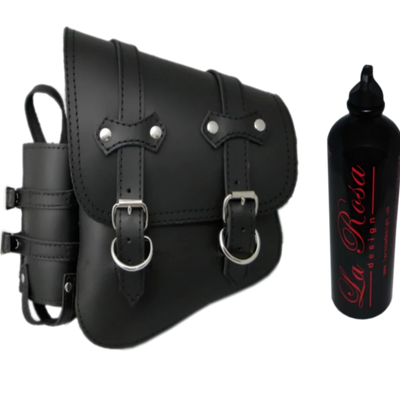 La Rosa All Softails Clasick Saddle Bag with Fuel Bottle Holder - American Legend Rider