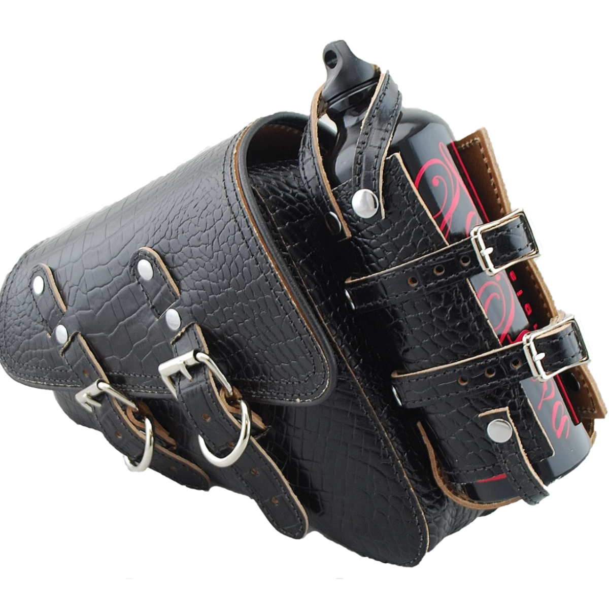 La Rosa Harley-Davidson sportster swingarm bag with Spare Fuel Bottle - American Legend Rider