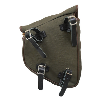 La Rosa All H-D Softail Models Left Side Swingarm Saddle Bag, Canvas, Black - American Legend Rider